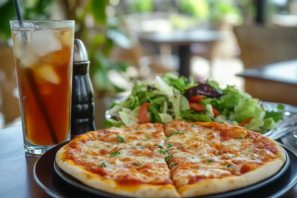 Crustless pizza with side salad