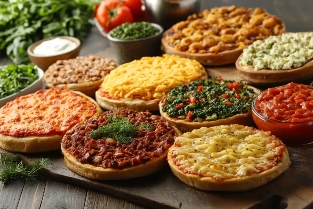 Varieties of crustless pizza