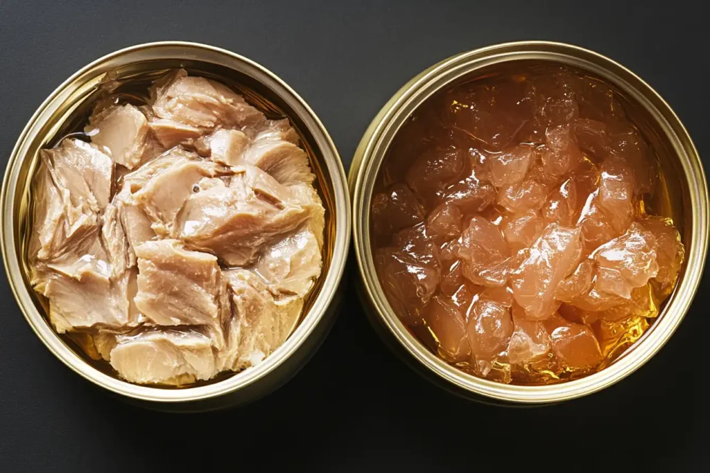 Canned tuna in water and oil