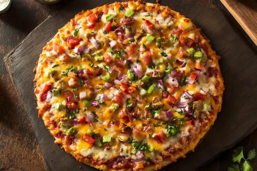 Does Domino's do crustless pizza? Colorful dish.