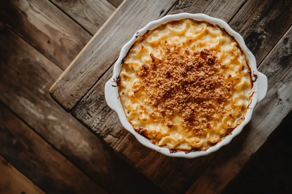 Tuna casserole dish.