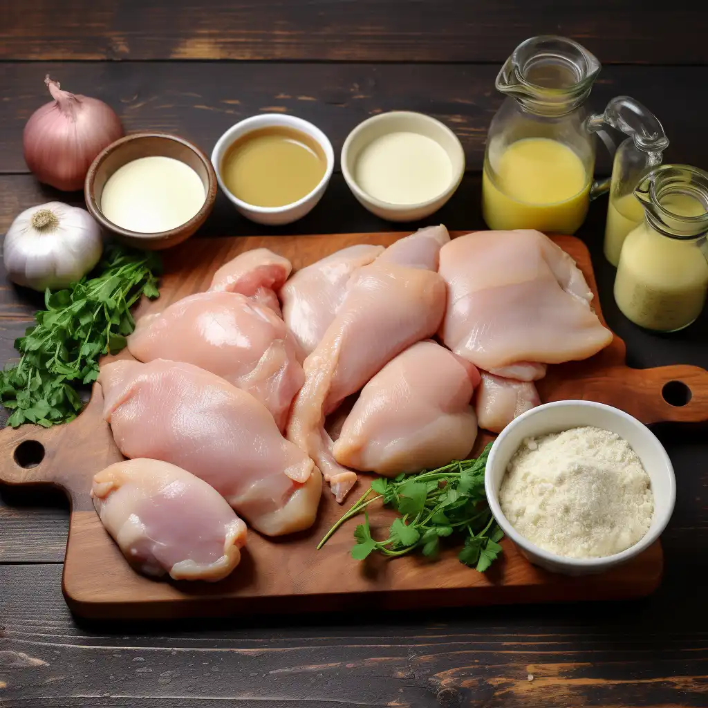 Raw ingredients for chicken cauliflower casserole