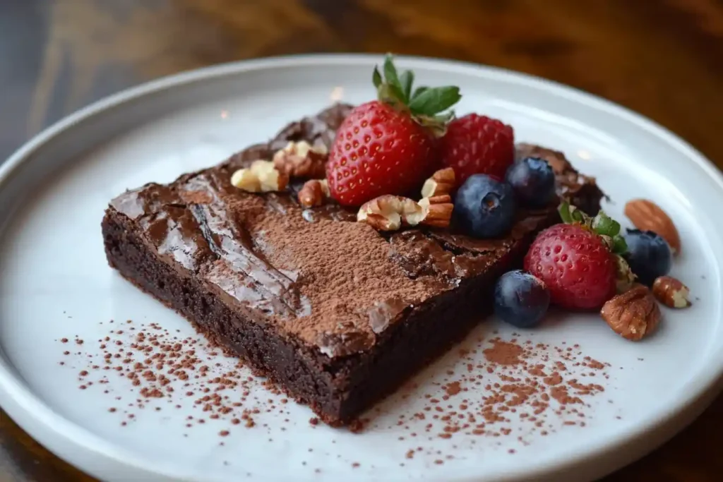 Garnished keto brownie