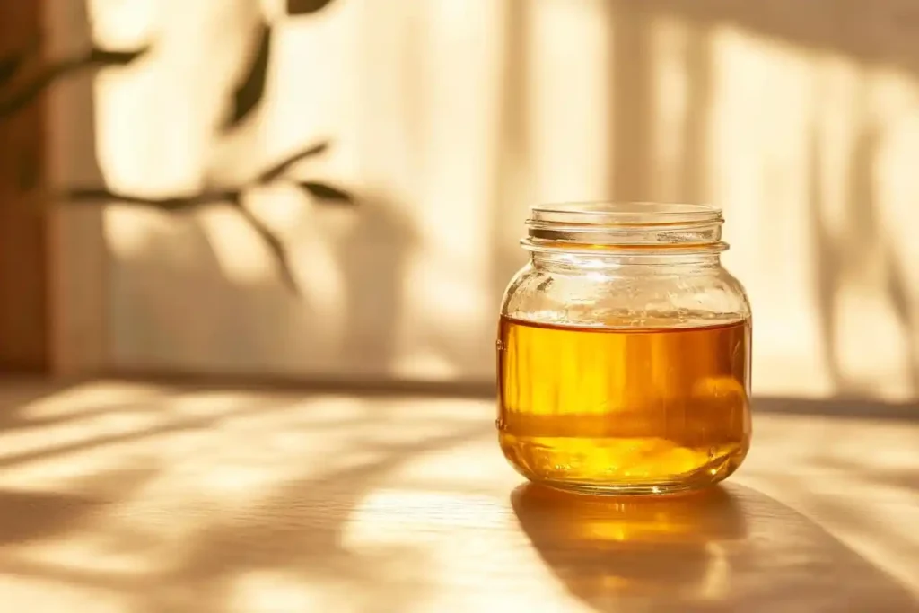 Ghee or Clarified butter in a jar.