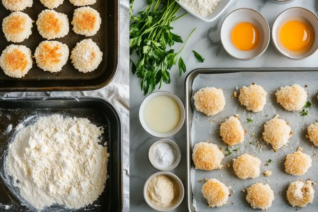 Homemade keto chicken nuggets preparation