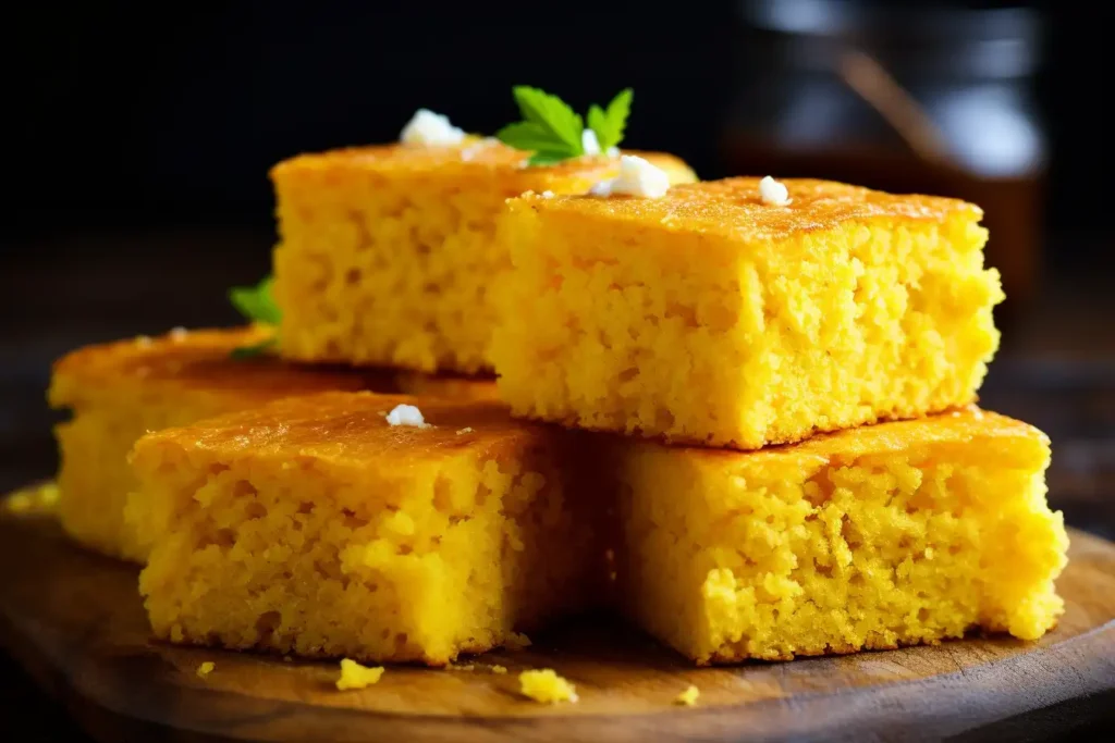 A perfectly baked Mexican cornbread.