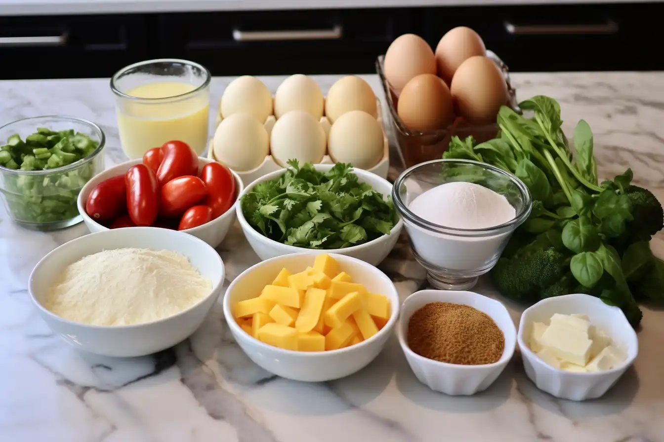 Ingredients for protein egg bites on a table