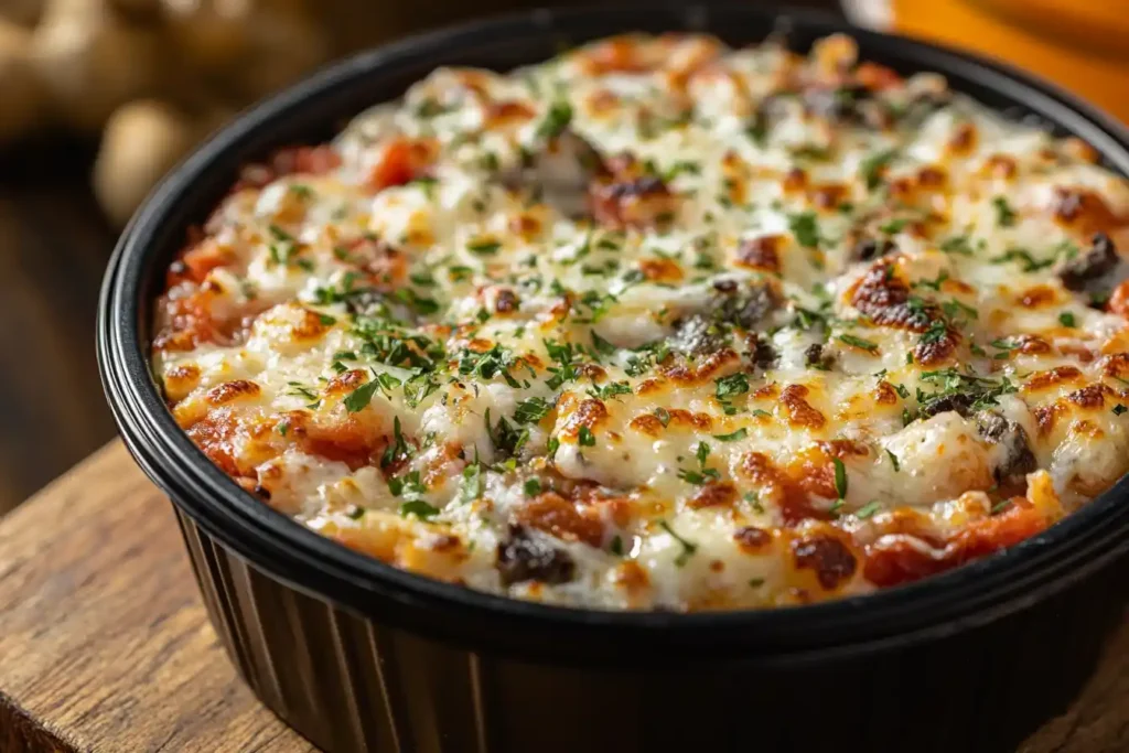 Packaged cottage cheese pizza bowl