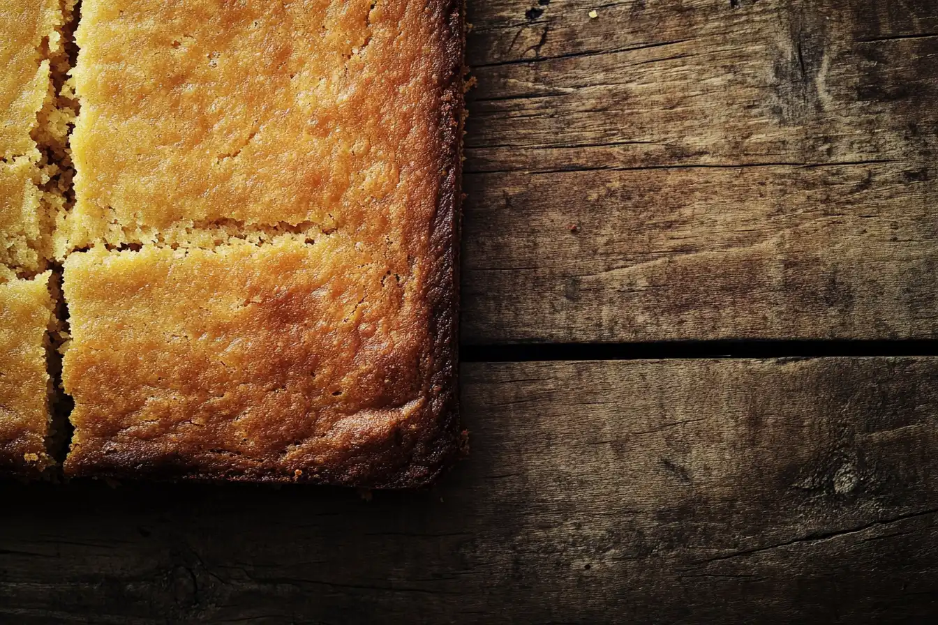 Cornbread on rustic table