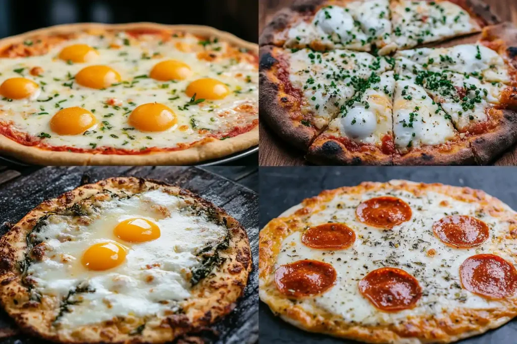 Different crustless pizza bases.