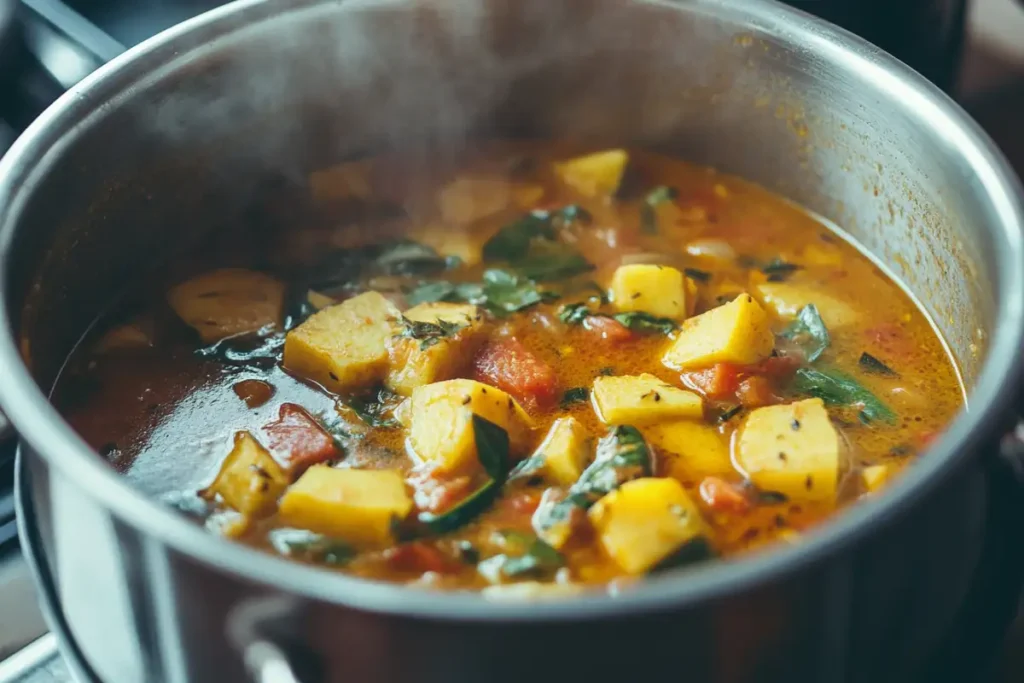 Baby curry recipe being prepared