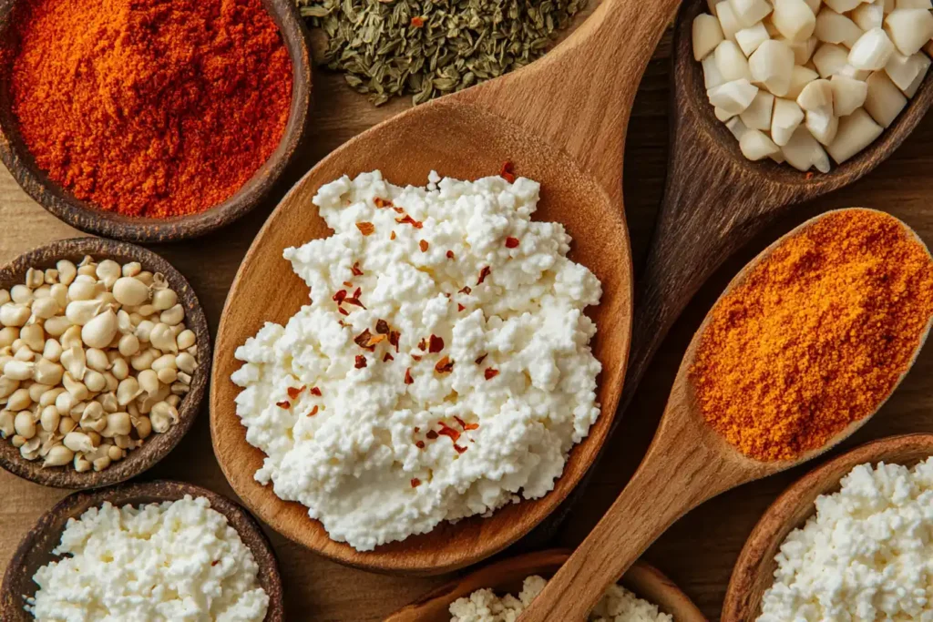 Savory spices and cottage cheese