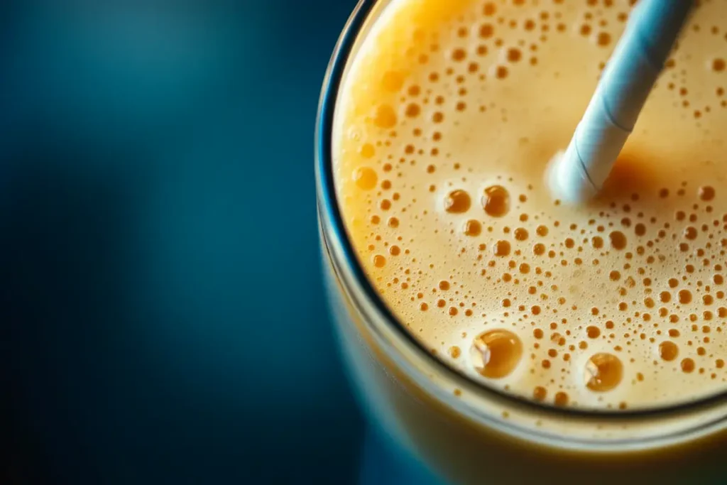 Banana smoothie in glass