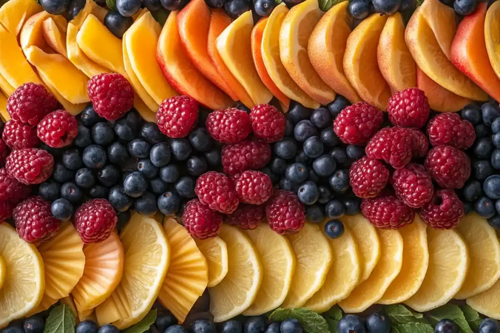 Breakfast grazing board with fruits