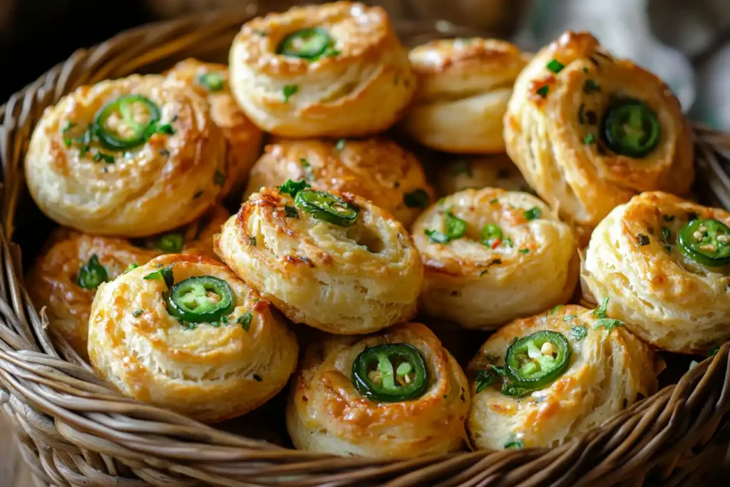 A basket of jalapeno biscuits