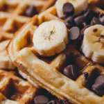 Banana Chocolate Chip Waffles close-up