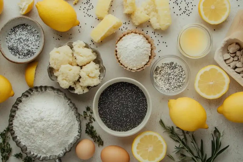 Lemon poppy seed muffin ingredients