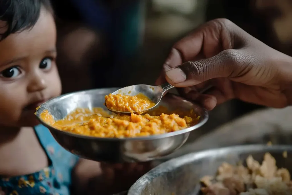 Feeding baby curry recipe to baby