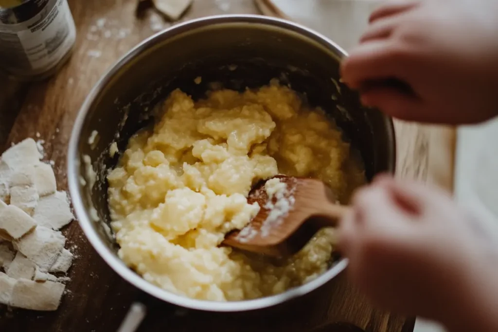 Baby porridge being prepared