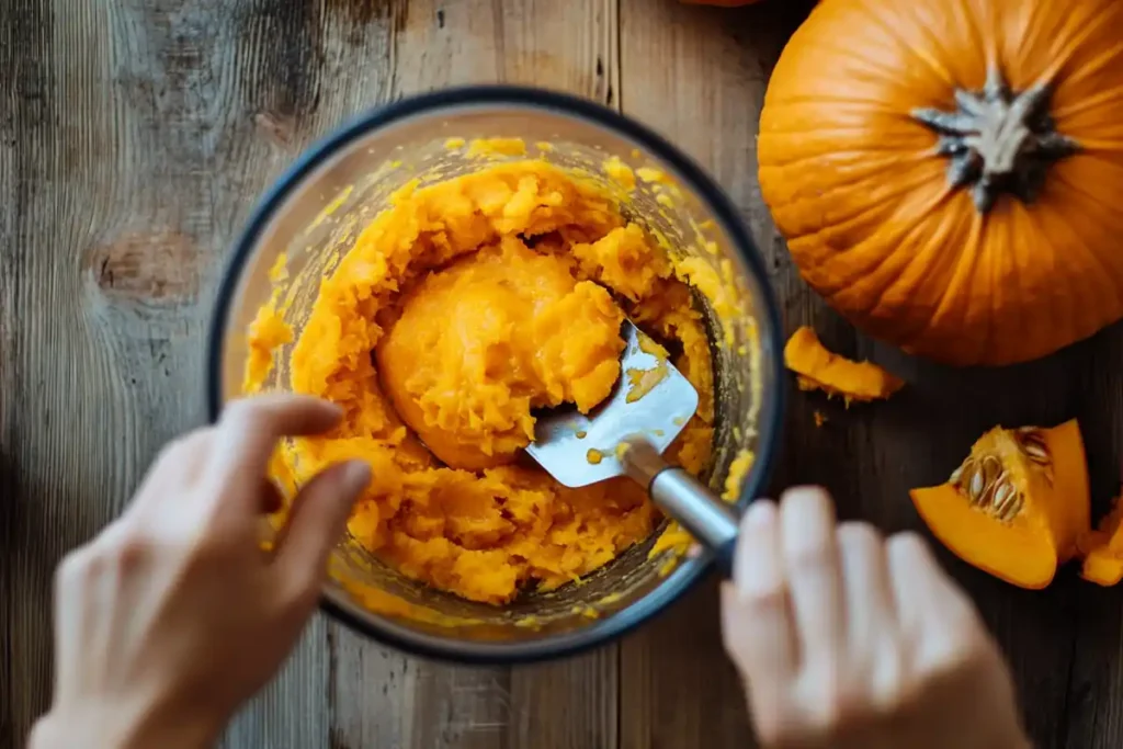 Homemade pumpkin puree process