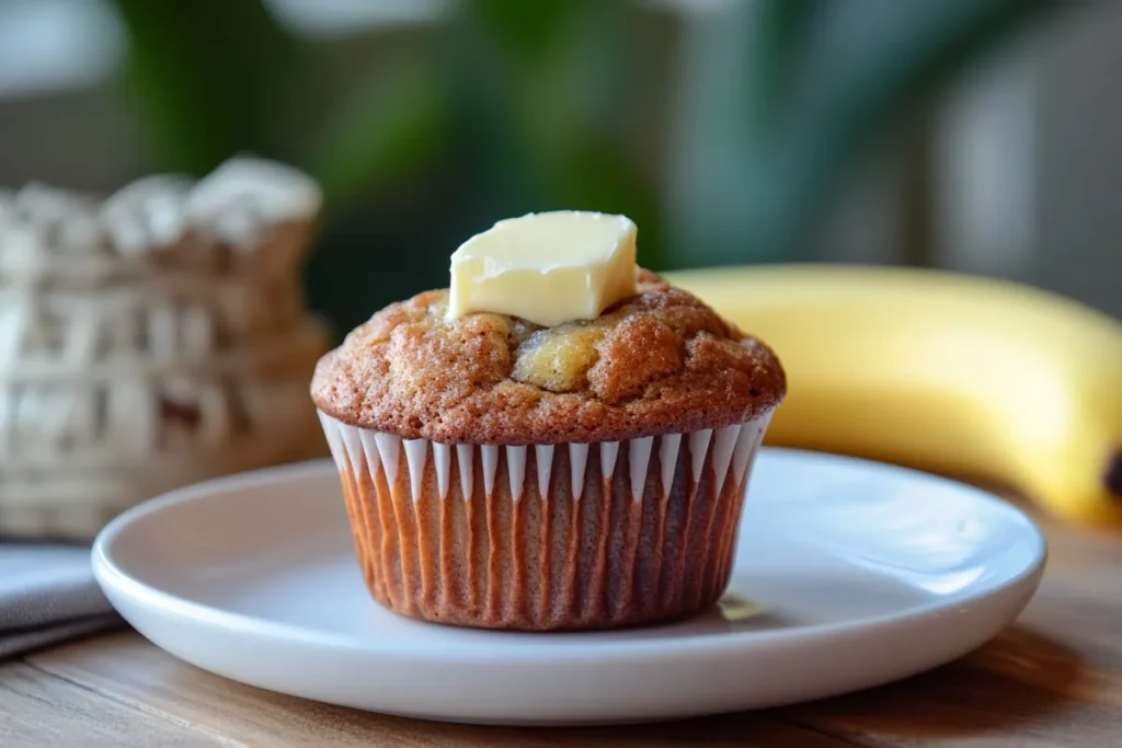 Banana muffins with toppings