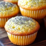 Lemon poppy seed muffins display