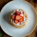 Stack of strawberry waffles