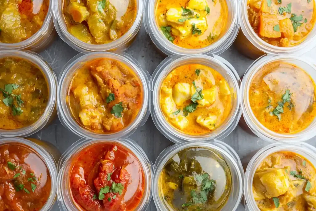 Baby curry recipe in storage containers