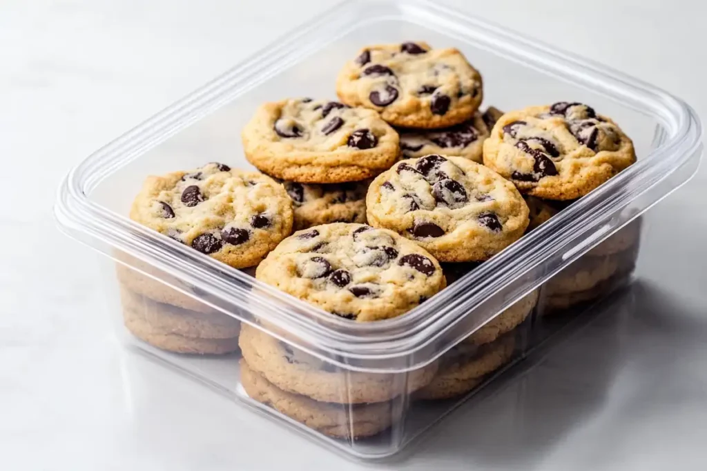 Pancake mix cookies in an airtight container