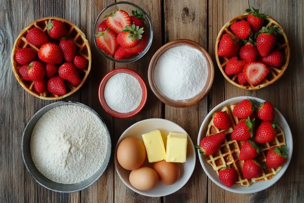 Strawberry waffle ingredients