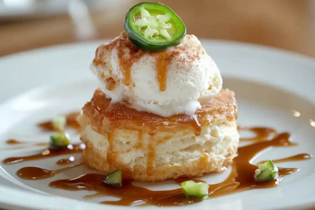 Jalapeno biscuits with ice cream